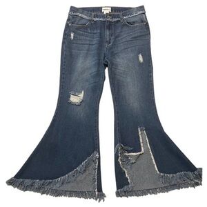 For the Republic‎ Women's Fringe Benefit Fit to Flare Distressed Jeans 8